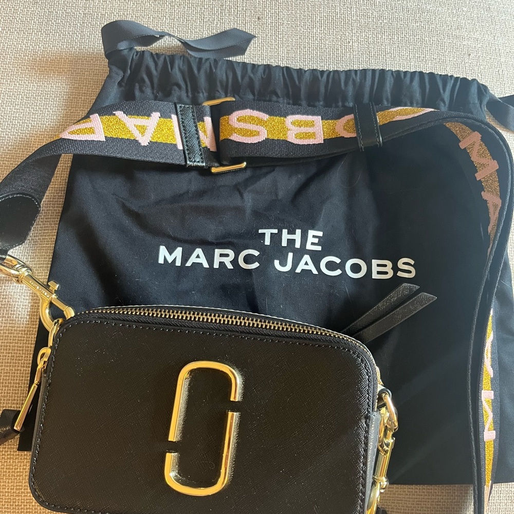 Marc Jacobs Black and Gold Crossbody Bag